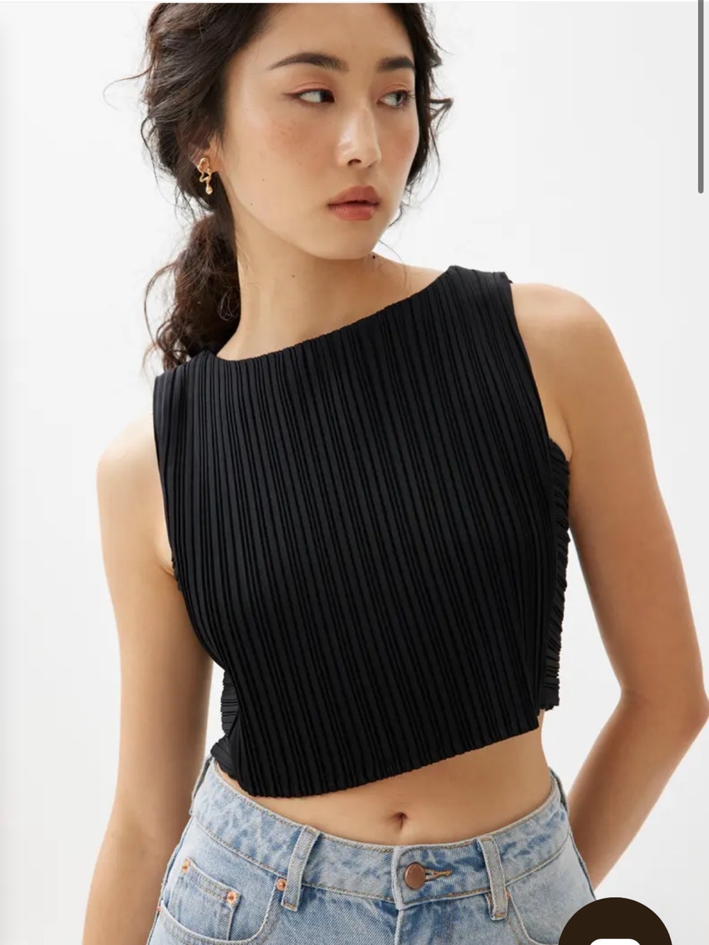 Love Bonito Dez Pleated Boat Neck Crop Top